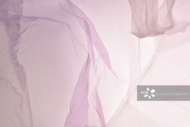 关于塑料污染的概念，褶皱的塑料袋图片素材