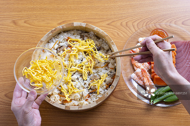 日式家常寿司食谱宣传单图片素材