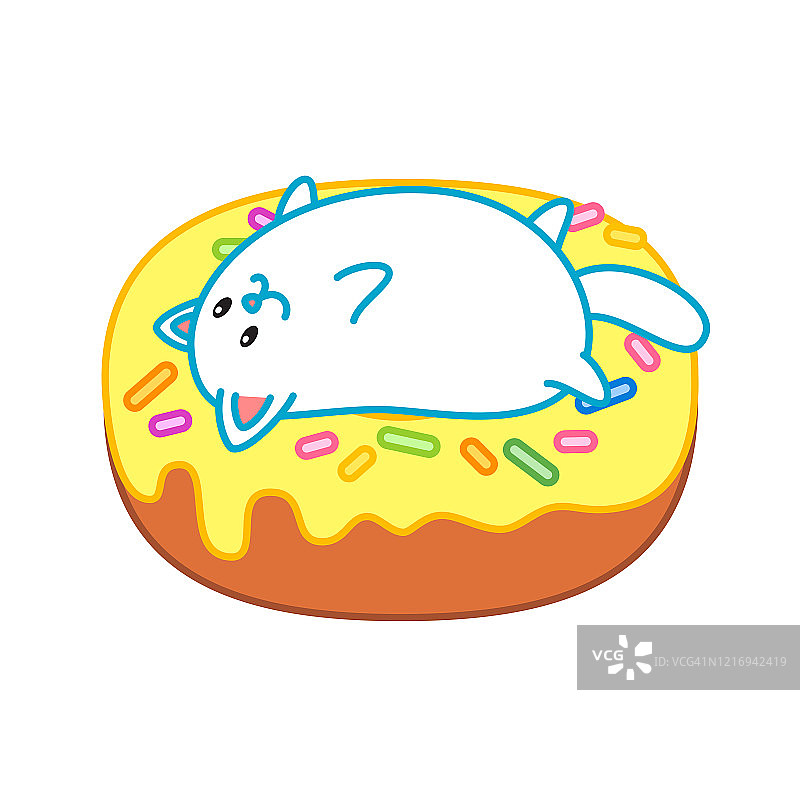 可爱猫咪和甜甜圈图片素材