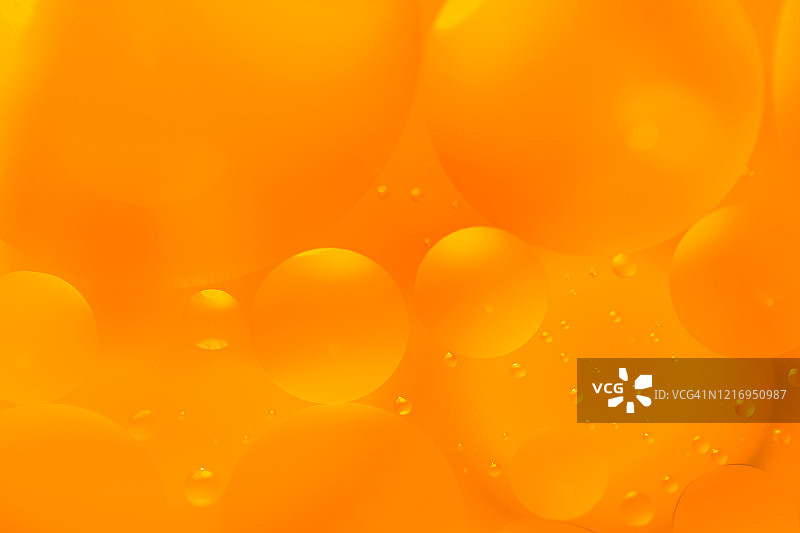 油和水橙色气泡和液滴图片素材