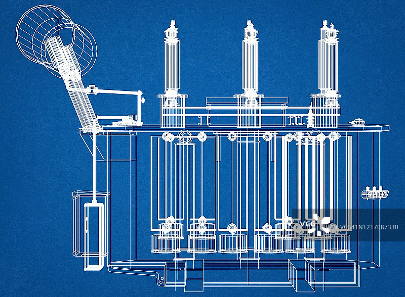 电力变压器蓝图图片素材