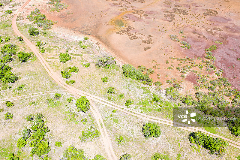 热带水域沙石彩色图案航拍图片素材