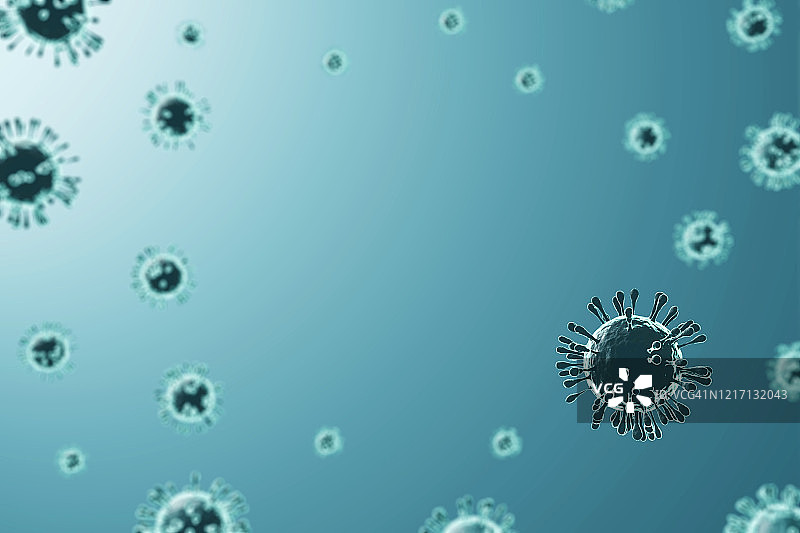 3D渲染，人类冠状病毒，COVID-19背景图片素材