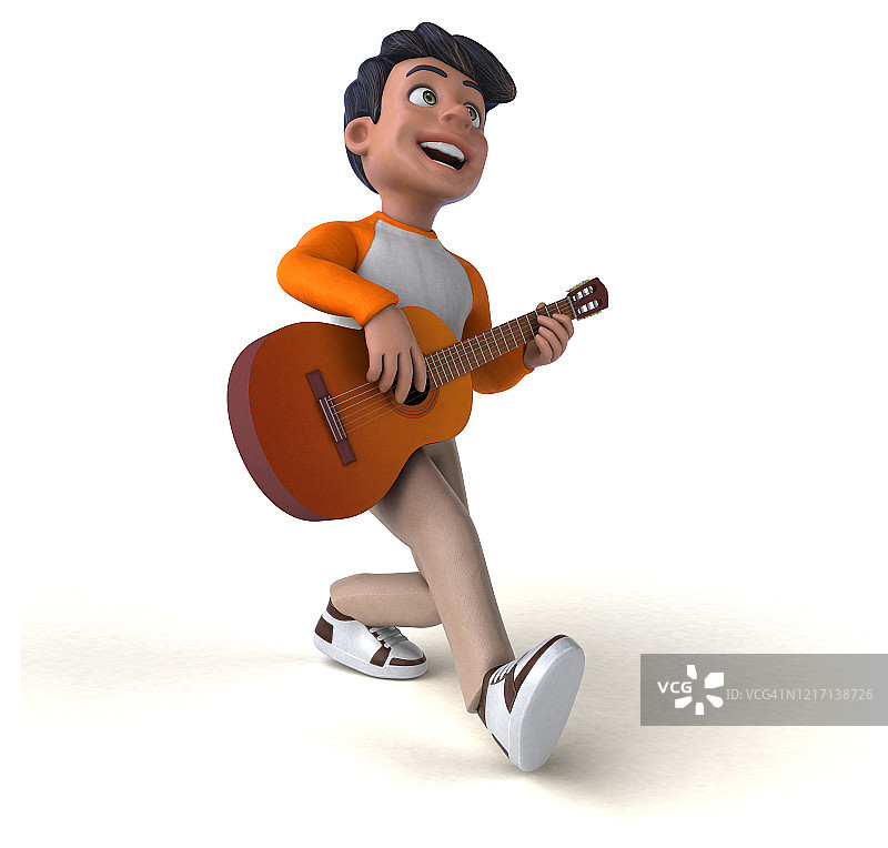 有趣的3D卡通亚洲青少年图片素材