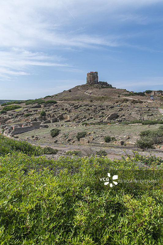 撒丁岛塔罗斯遗址附近的西班牙塔图片素材