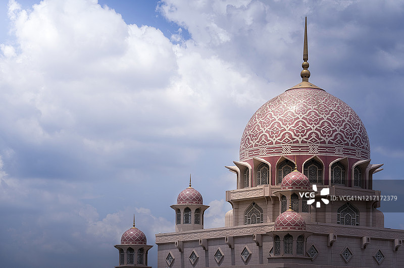 马来西亚布城粉红清真寺景色图片素材