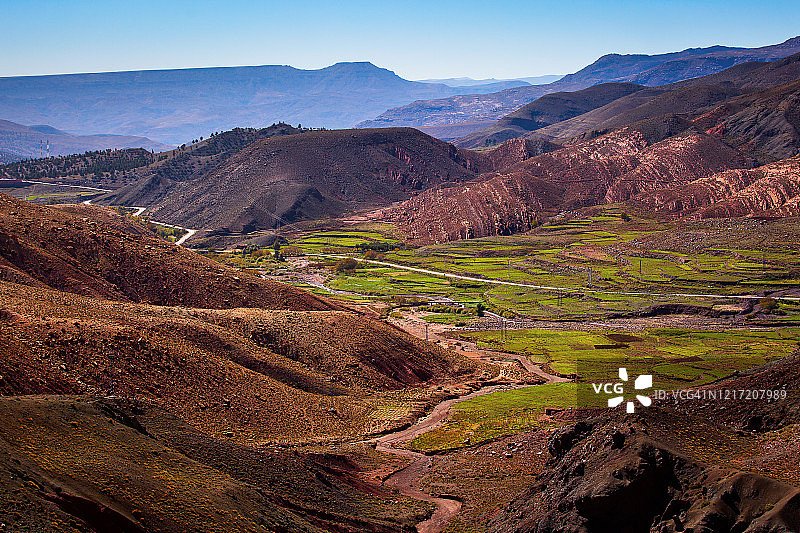 阿特拉斯山脉的彩色风景，摩洛哥图片素材