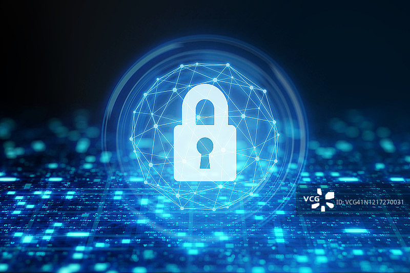 带锁的数据保护图片素材