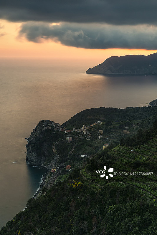 意大利五渔村科尔尼利亚日落图片素材