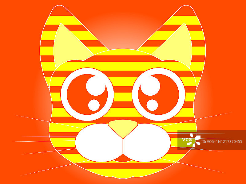 猫头-可爱矢量插图图片素材