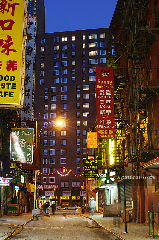 2007年2月19日，纽约曼哈顿“中国城”街景图片素材