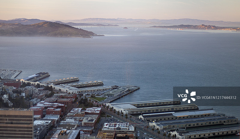旧金山湾码头航拍图片素材