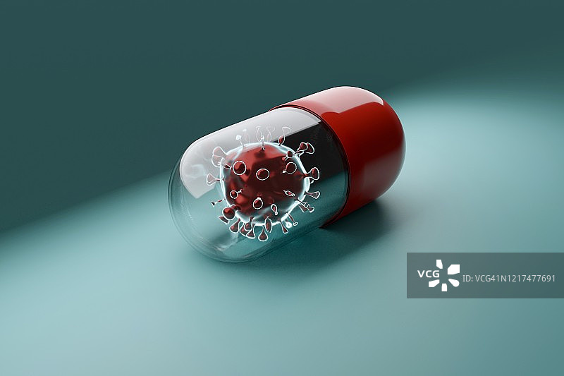 新冠病毒药丸图片素材