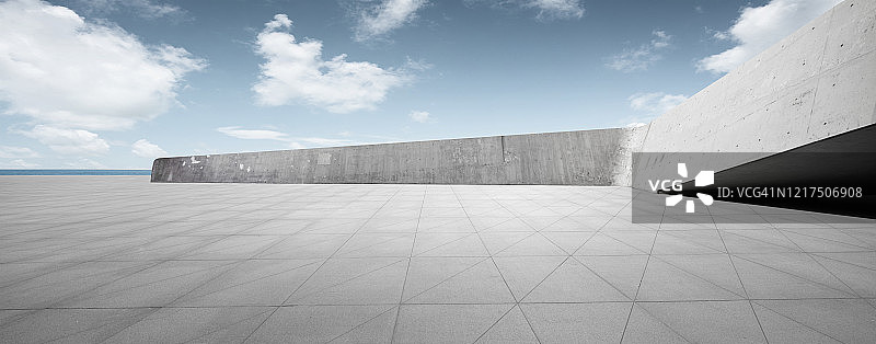 混凝土墙停车场图片素材