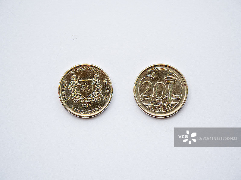 新加坡20分硬币，2017年发行图片素材