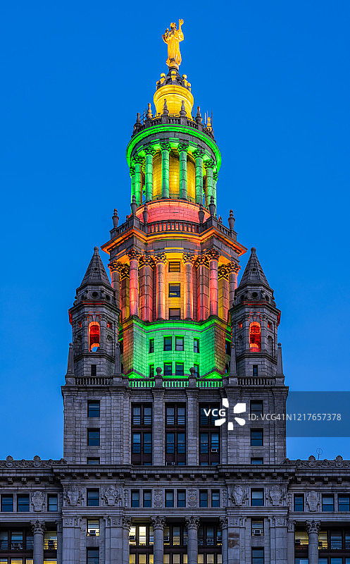 纽约市政大楼灯光图片素材