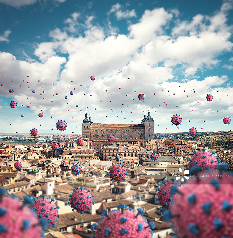 病毒在西班牙传播图片素材