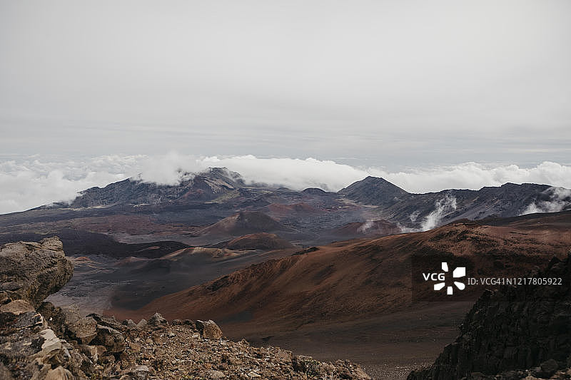 哈莱阿卡拉国家公园火山口，毛伊岛，夏威夷，美国图片素材