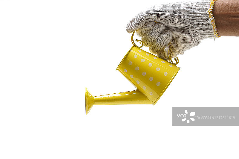 在孤立的白色背景上手持喷壶图片素材