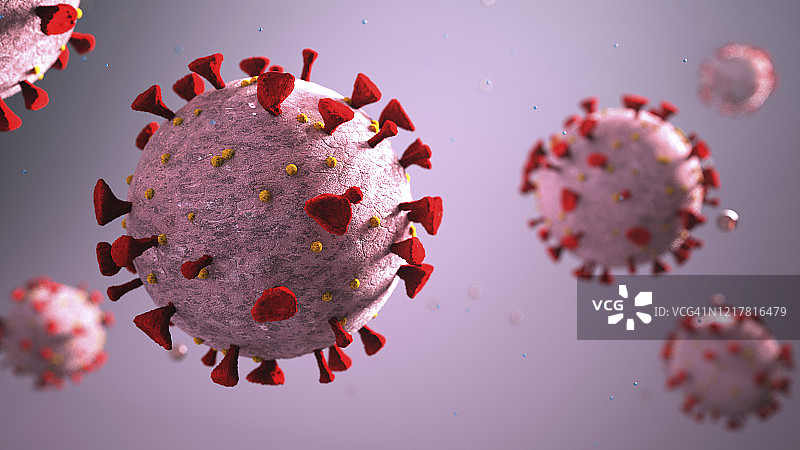 新冠病毒3D渲染图片素材