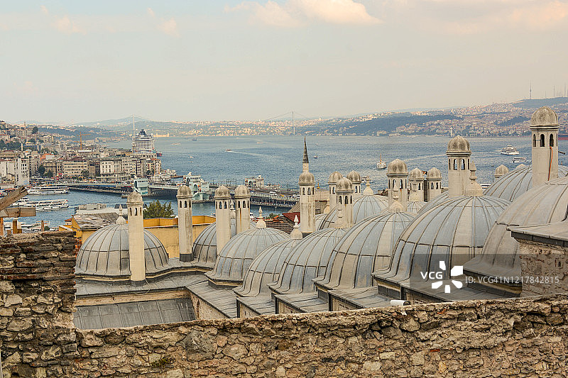 伊斯坦布尔老城区的清真寺圆顶图片素材