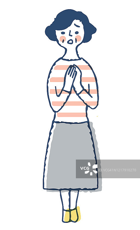 表情焦虑的年长女人图片素材