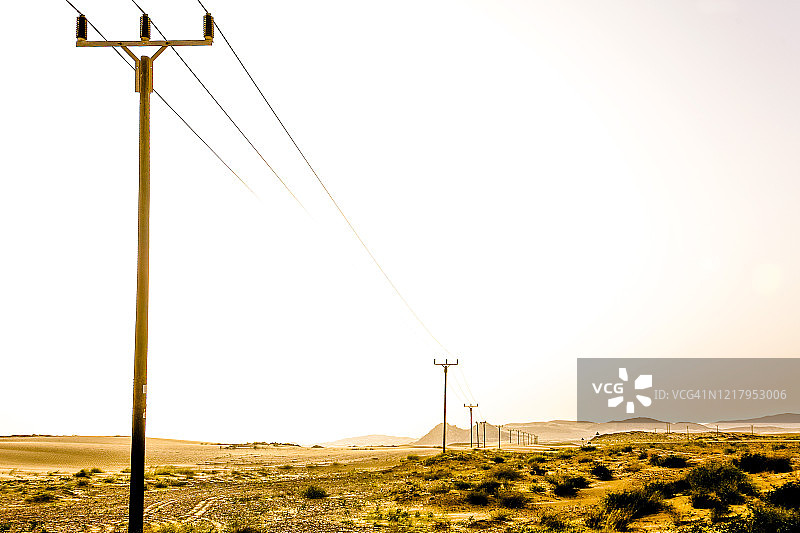 阿曼，电线杆图片素材