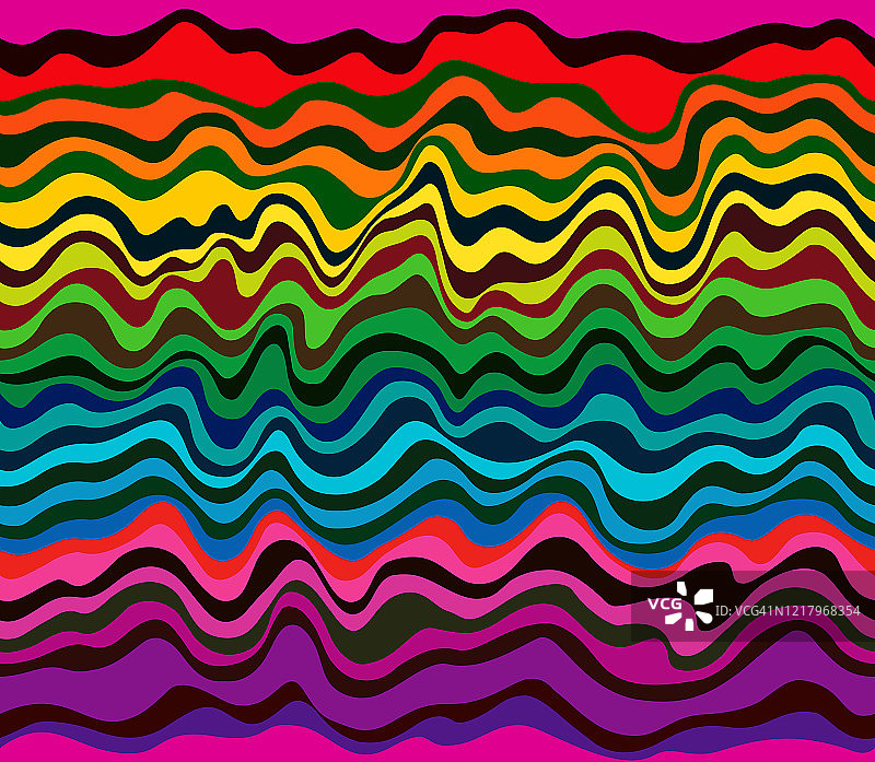 无缝彩虹波浪图案图片素材