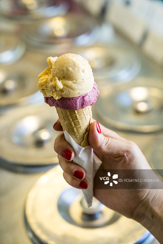 手工冰淇淋，佛罗伦萨，托斯卡纳图片素材