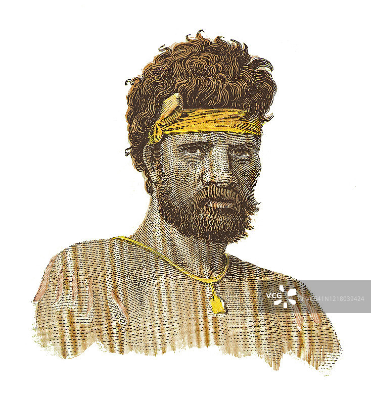 旧版雕刻插画：民族学 澳大利亚原住民坎博图片素材