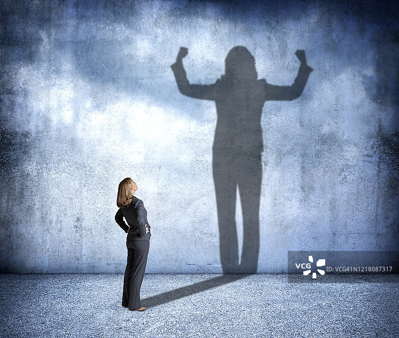 渴望自信的女人阴影图片素材