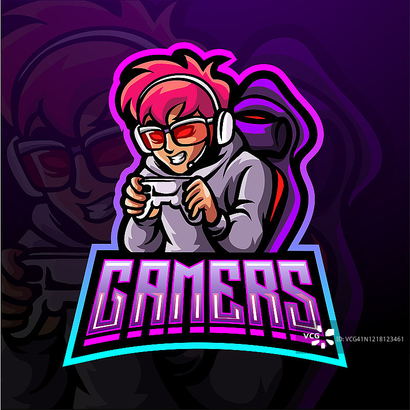 游戏玩家电竞吉祥物设计图片素材