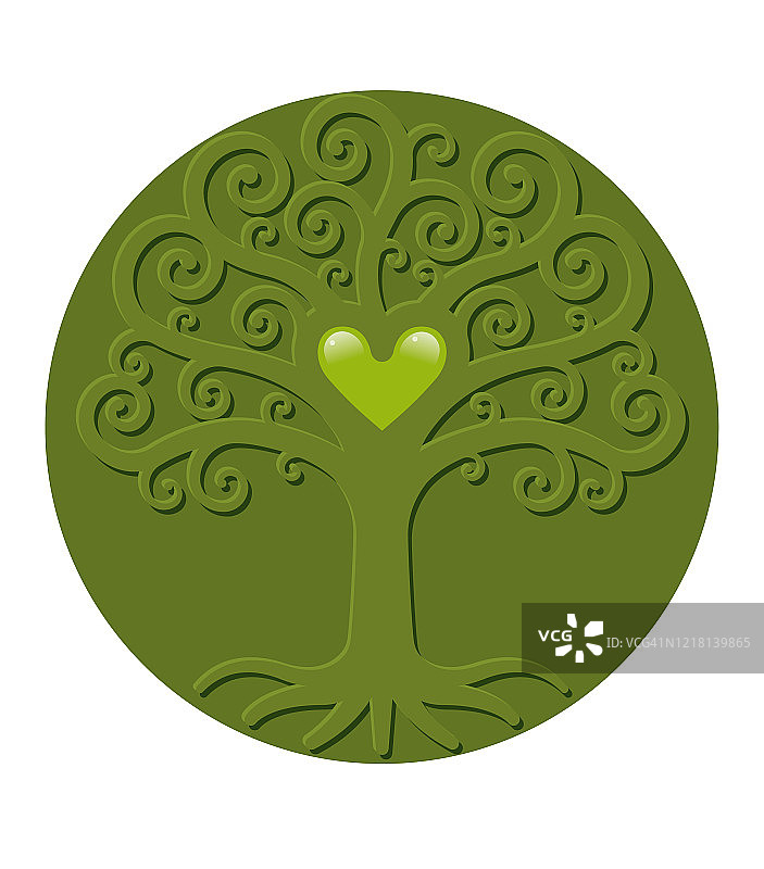 华丽的浮雕树木插图图片素材