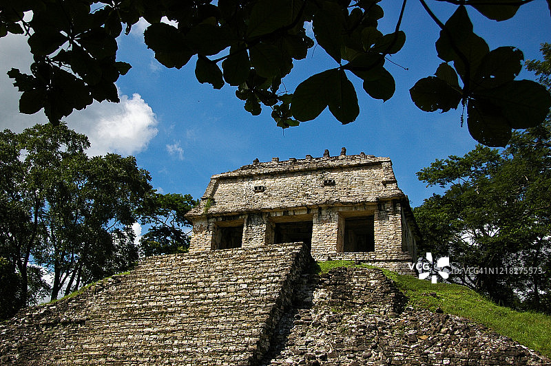 墨西哥帕伦克玛雅遗址的伯爵神庙图片素材
