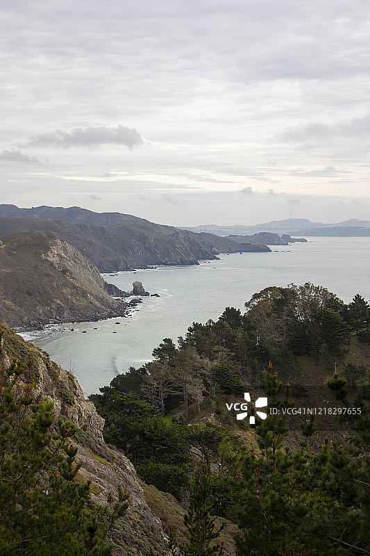 金门国家 recreation area 太平洋和海盗湾景观图片素材