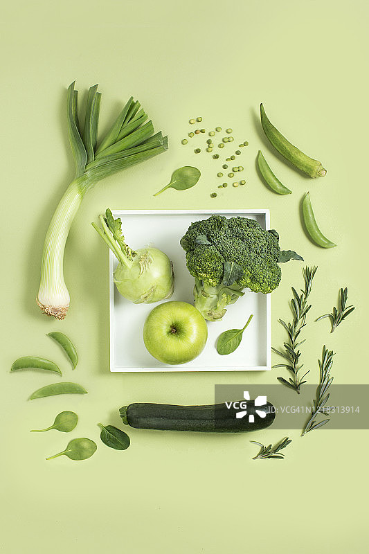 绿色纯素食品静物图片素材