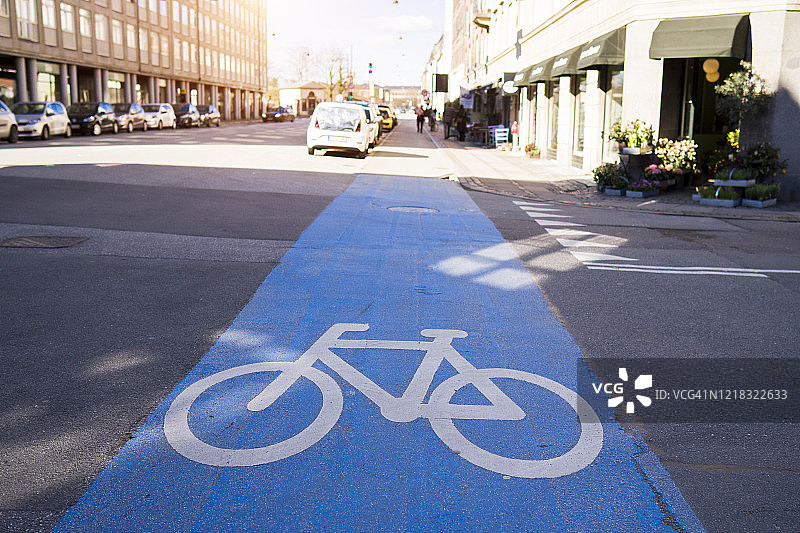 丹麦哥本哈根的自行车道图片素材