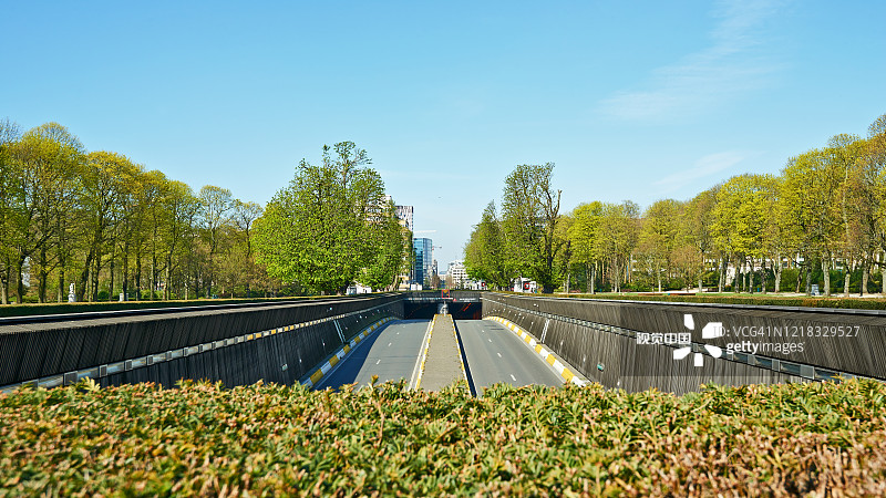 封锁期间的布鲁塞尔街道图片素材
