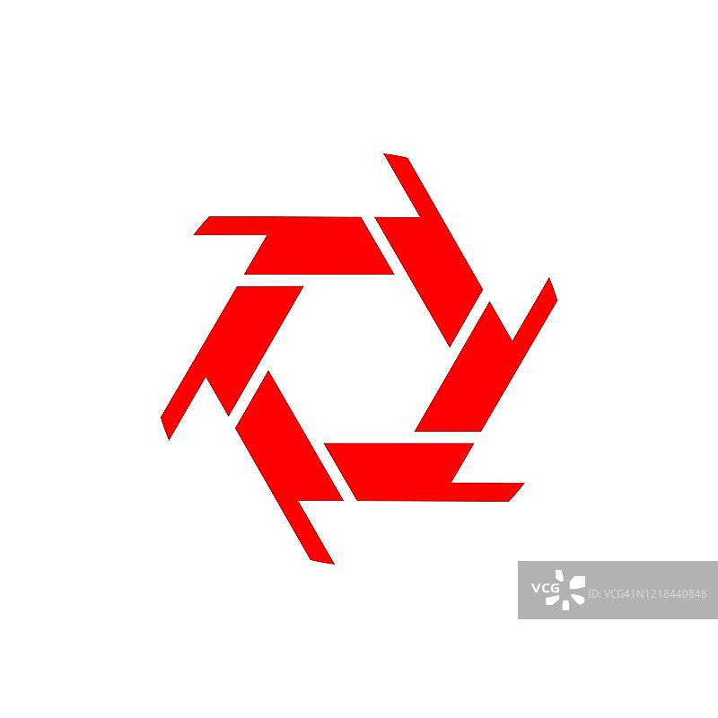 光圈镜头摄影矢量Logo模板插图设计。矢量EPS 10。图片素材