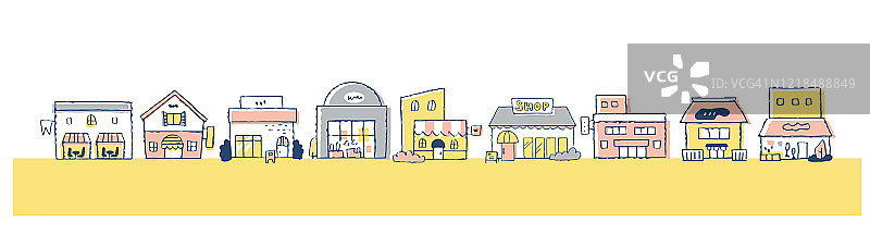 各种商店的购物街图片素材