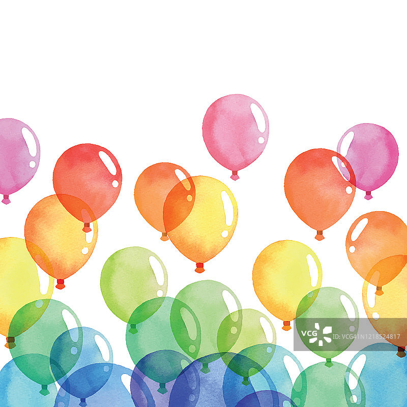 水彩彩色气球图片素材