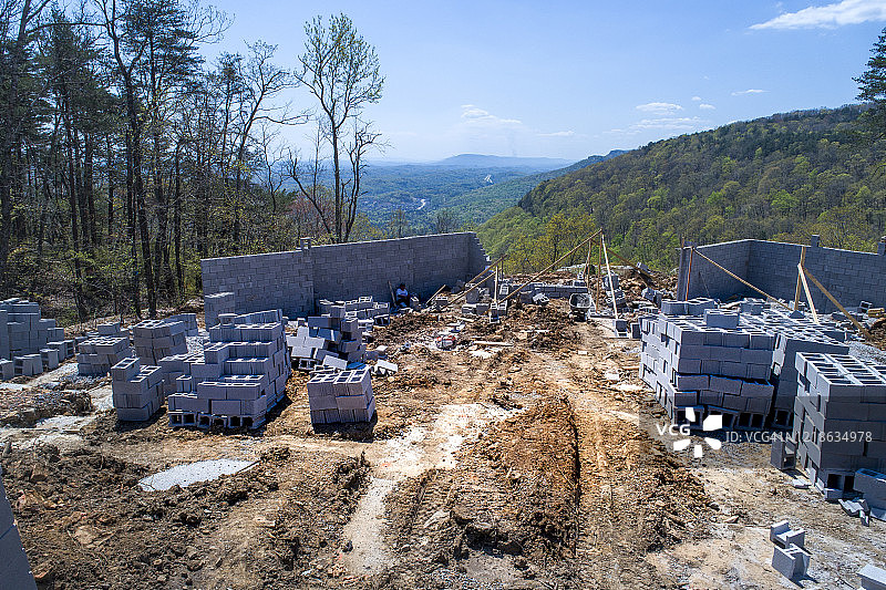 正上方无人机视角的建筑鸟瞰图图片素材