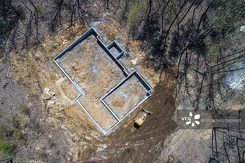 正上方无人机视角的建筑鸟瞰图图片素材