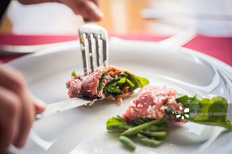 叉子上的肉片图片素材