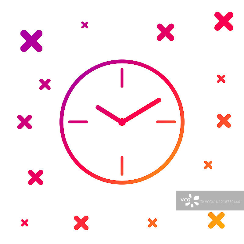 彩色时钟图标（矢量图）图片素材