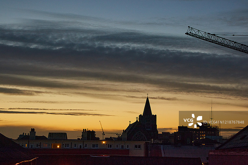 爱尔兰都柏林的天际线图片素材