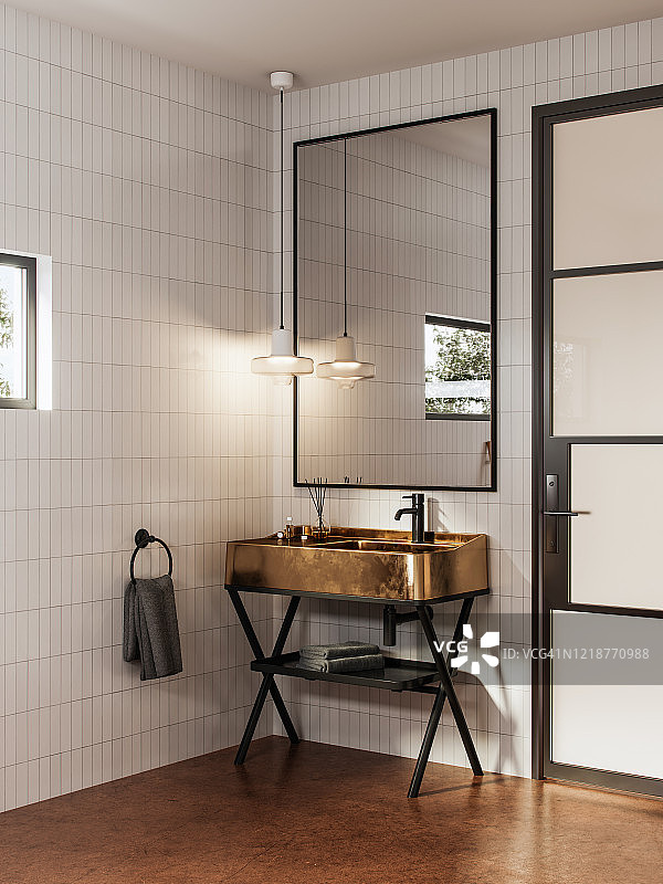 小型浴室的现代内饰图片素材