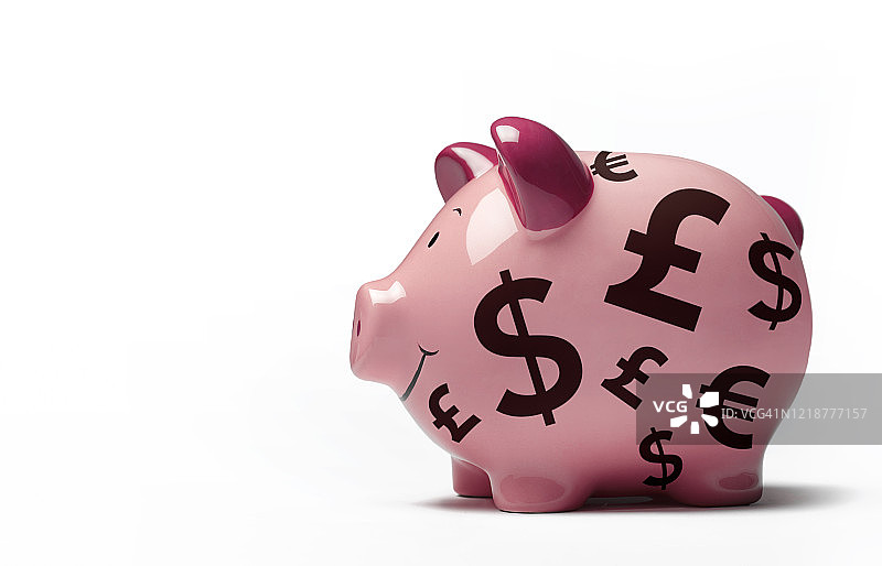 带有货币符号的储蓄罐图片素材