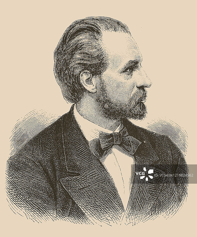 阿道夫·冯·维尔勃兰特（1837年8月24日-1911年6月10日）是德国小说家和剧作家图片素材