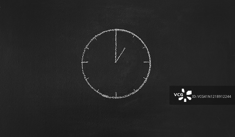 粉笔板 - 时间 - 1点图片素材